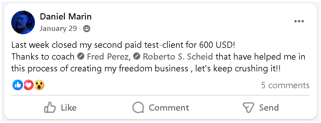 Closed a $600 client