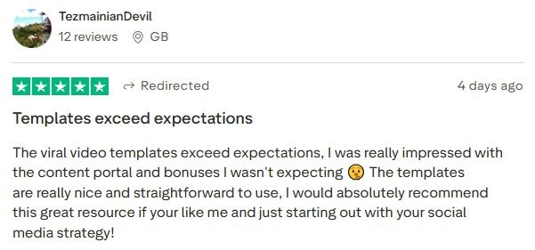 Beginner impressed by viral templates and unexpected bonuses