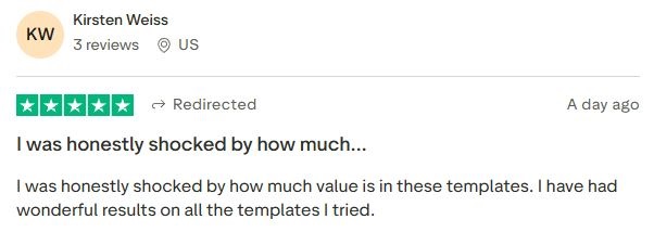 Customer surprised by template value and successful results