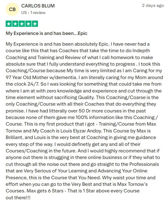 Client's deep appreciation for coaching, epic experience