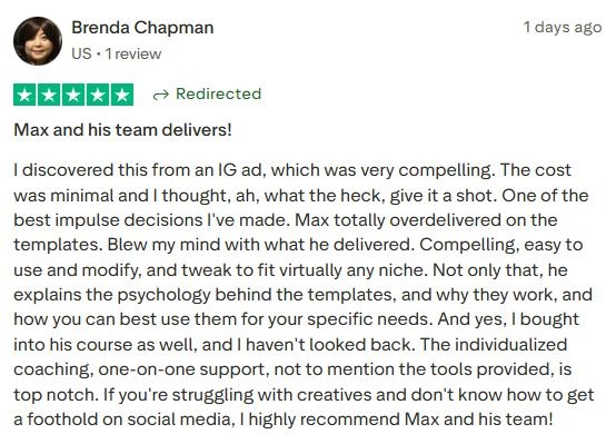 Impressed by overdelivered templates and personalized coaching