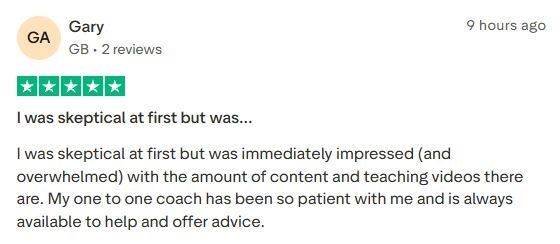 Impressed by the content and grateful for patient one-to-one coaching