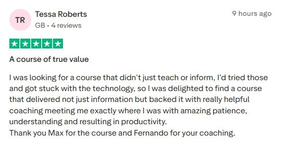 Course provides true value with personalized coaching and support