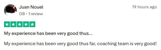 Positive experience with the program, praising the coaching team