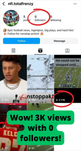 3K views with zero followers