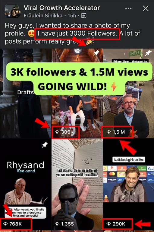 Grew to 3,000 followers with strong post performance and 1.5M views.