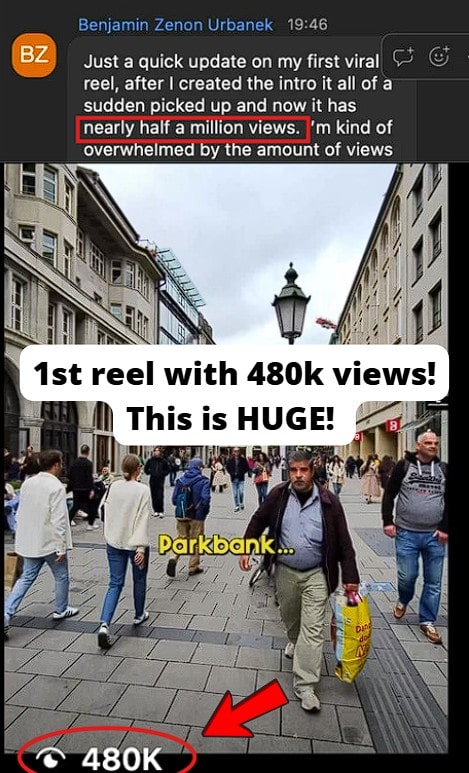 Got 480K views on a reel.