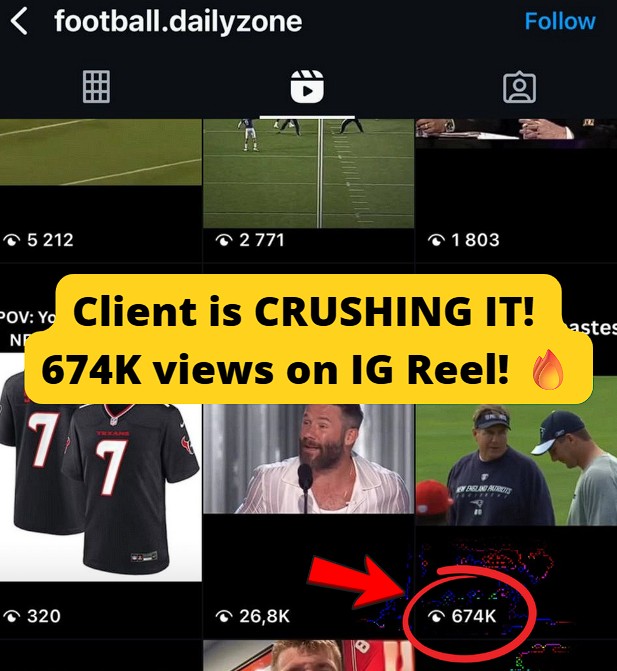 Got 674K views on IG Reel