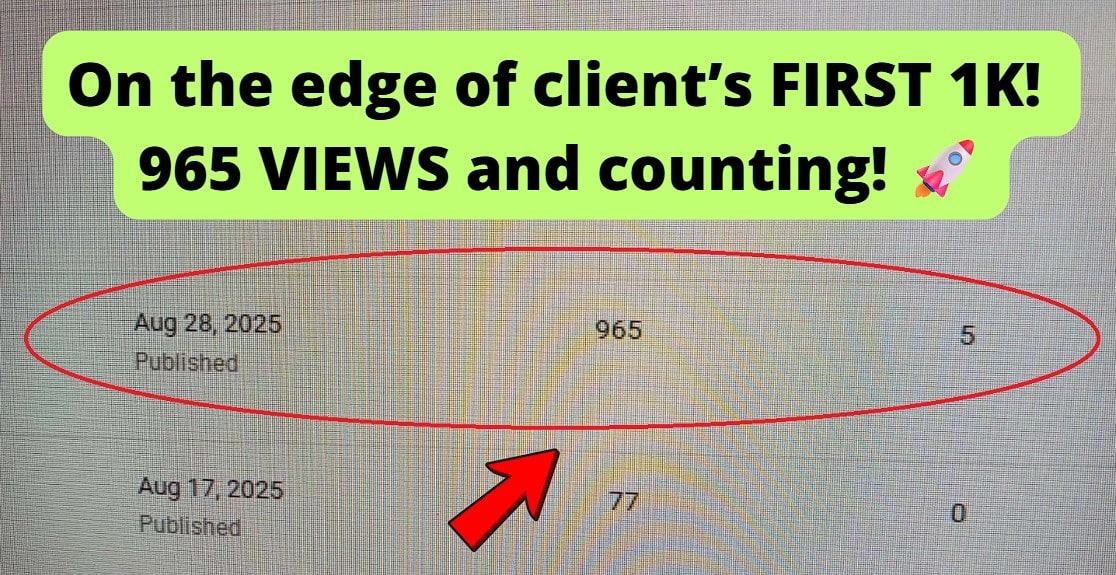 just hit his first 1K views on YouTube