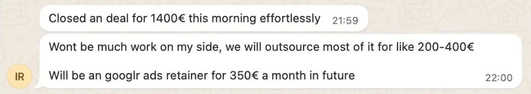 Effortlessly closed a €1400 deal