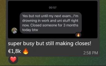 Busy at work & uni but still making closes! €1.8k