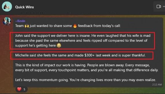 Client highlights exceptional support compared to elsewhere.