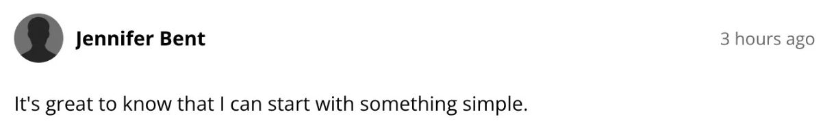 Happy to know they can start with simple steps.