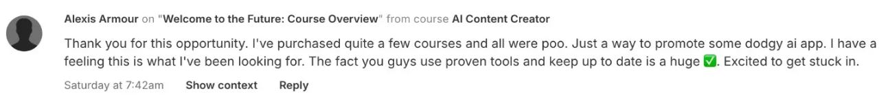 Excited about finding a genuine, well-structured course with proven tools