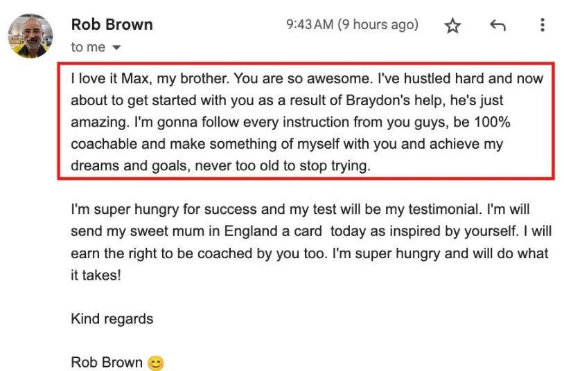 Highly motivated client eager to follow coaching and achieve success.