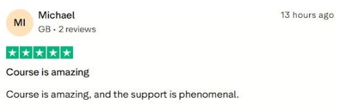 Enjoying the course with exceptional support.