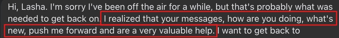 Motivated to get back on track after a short break.