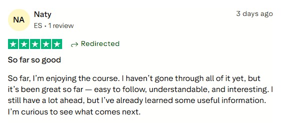 Enjoying the easy-to-follow course.