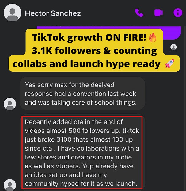 Growing followers and planning a launch.