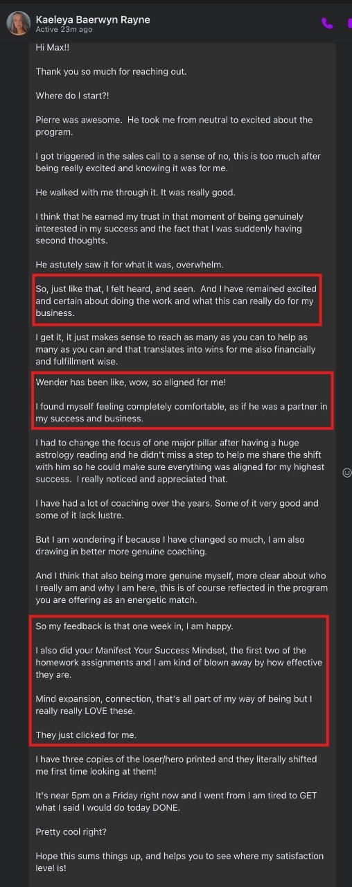 Gained trust, clarity, and excitement from supportive coaching.