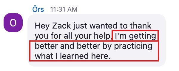 Grateful for the support and improvement.