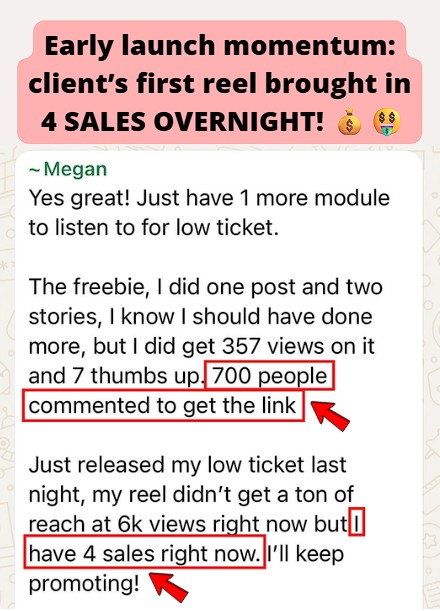 Generated 4 sales from low-ticket launch.