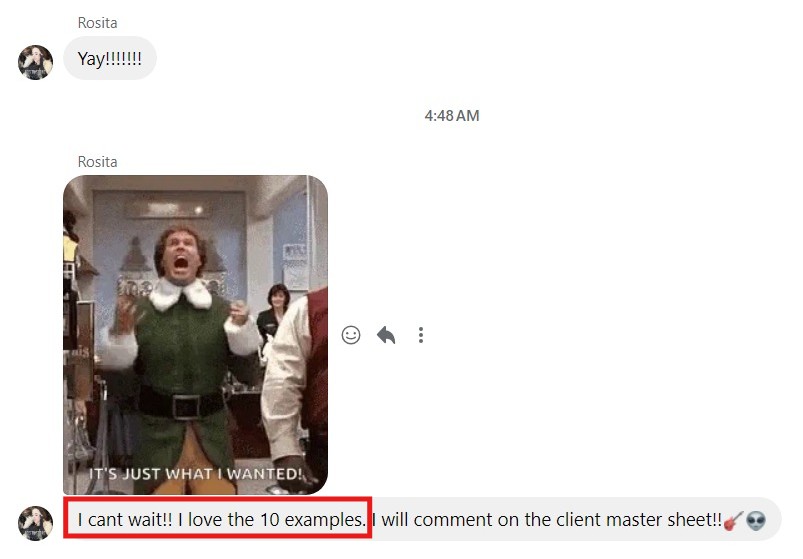 Excited and loves the examples, eager to take action.