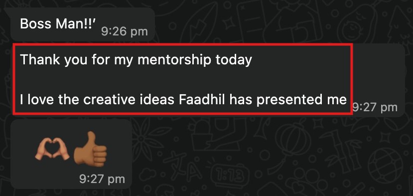 Appreciated the creative ideas from the team.