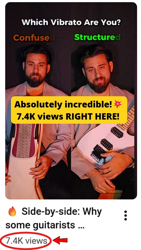 Reached 7.4k views on a YT short.