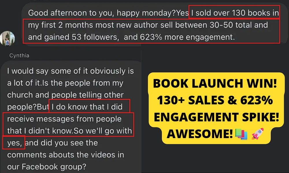 New author sold over 130 books in her first two months and massively increased engagement.