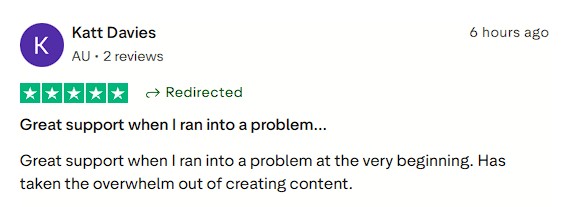 Feels that content creation is no longer overwhelming, thanks to the program's guidance.