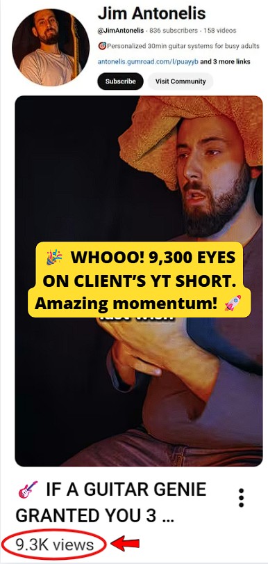 Reached 9k views on a YouTube Short.