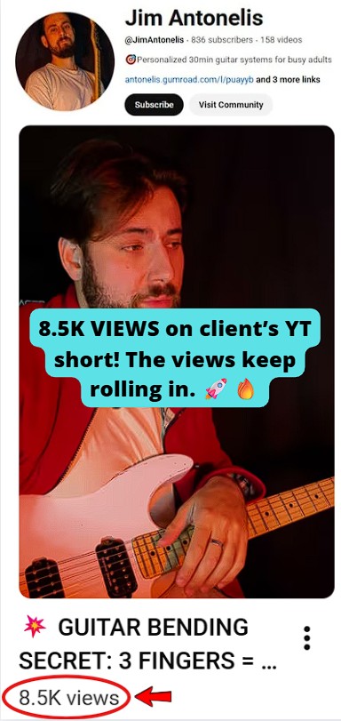 Hit 8.5k views on a YouTube Short.