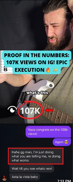 Reached 107k views on an IG Reel.