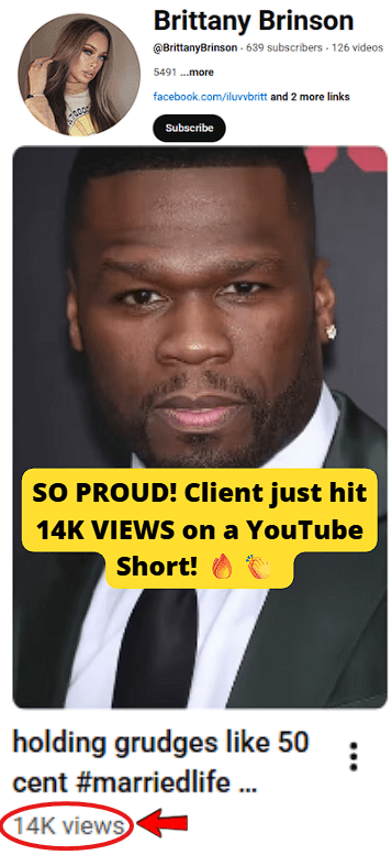 Gained 14,000 views on a YouTube Short.