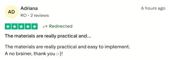 Finds the materials practical and easy to implement.