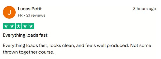 Impressed by the course's professional and polished delivery.