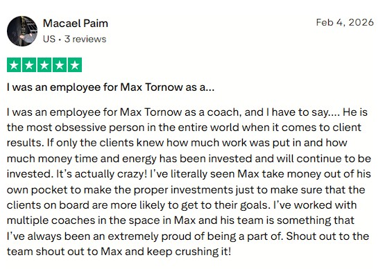 Smartphone_Freedom_Lifestyle_Review_795 Former team member says Max is relentlessly committed to client results and invests heavily to ensure their success.