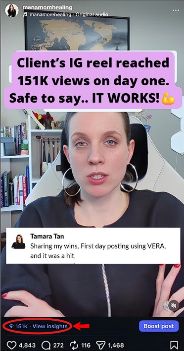 Smartphone_Freedom_Lifestyle_Review_810 IG reel hit 151K views on her first day posting with VERA