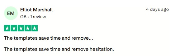 Smartphone_Freedom_Lifestyle_Review_843 User saves time and overcomes hesitation using the templates.