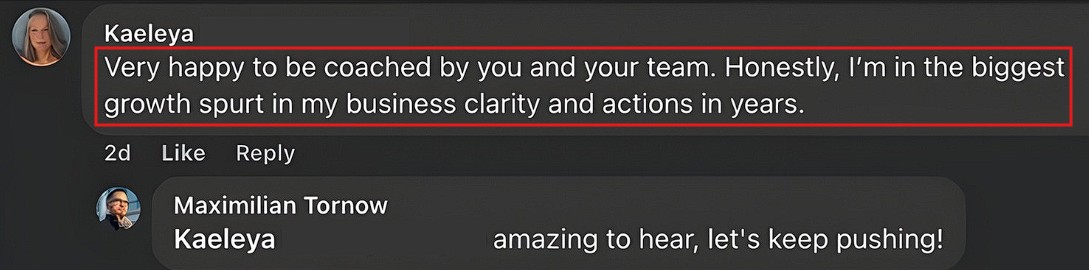 Experiencing her biggest business growth spurt in years after coaching.