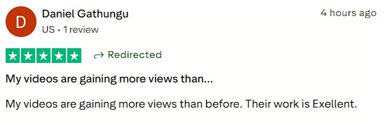 Experienced increased video views and satisfied with the quality of support.