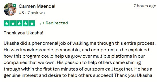 Felt supported and confident after a passionate and thorough Zoom walkthrough of the program.