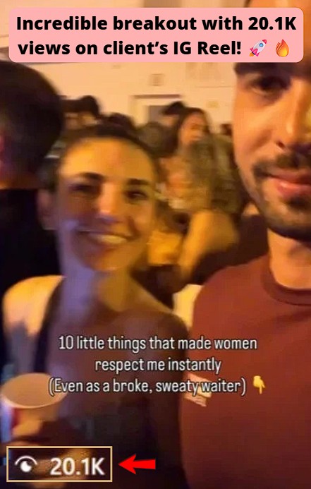 IG reel generated 20.1k views.