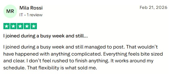 Smartphone_Freedom_Lifestyle_Review_924 Busy professional managing to post immediately due to simple, flexible, bite-sized approach.
