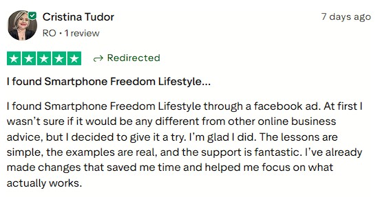 Smartphone_Freedom_Lifestyle_Review_927 Already saving time and focusing on what works after implementing changes.