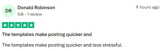 Found that the templates make posting faster and far less stressful.