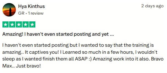 Binge‑watched the training and was immediately impressed by the value and delivery.