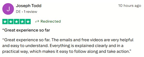 New member finding the emails and videos clear, practical, and easy to take action on.