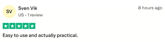 User impressed by how simple and practical the templates are to use.